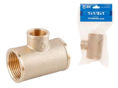 Тройник ред. 1"х1/2х1", AV Engineering AVE306005
