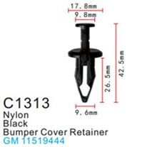 Клипса для крепления внутренней обшивки а/м GM пластиковая, 100 шт Forsage C1313(GM)