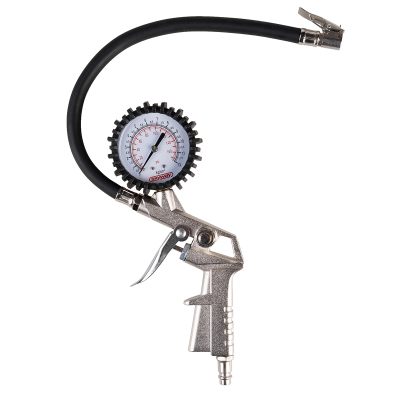 Пистолет для накачивания шин с манометром 12 АТМ быстросъемное соединение SKYWAY S07701004