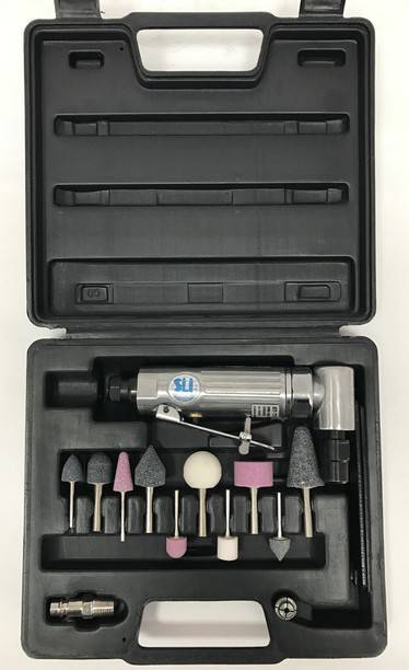 Пневм. шлиф. машинка с поворотом 90 гр., 20000 об/мин 6мм с набором камней и дисков Sumake ST-7734МK