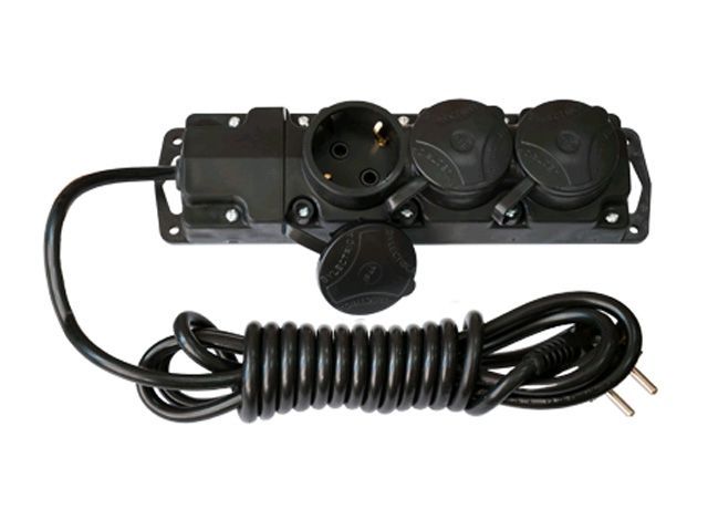 Удлинитель-шнур 3,5м брызгозащищенный (3 роз., 3.7кВт, с/з, ПВС 3х1,5) Bylectrica У16-3823.5м