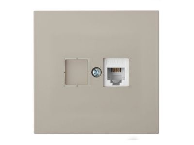 Розетка 1-ая телефонная, скрытая песочная, Carre, Bylectrica ТР4-6601песоч