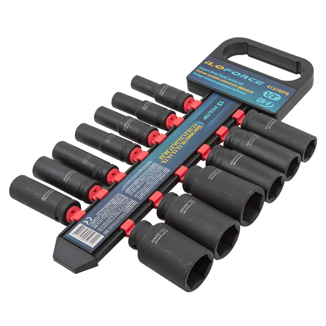 Набор головок ударных глубоких 13 пр., 1/2'', 10-32 мм ILOforce IF-4137MPB