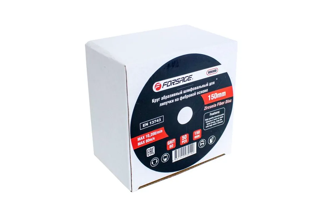 Круг абразивный шлифовальный 150 мм P80 Forsage F-BD680D