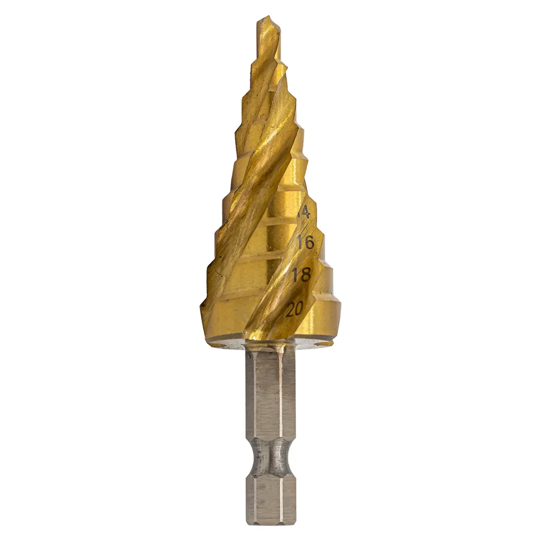 Сверло ступенчатое спиральное TIN HSS M2, 4-20 мм RockForce RF-44744S