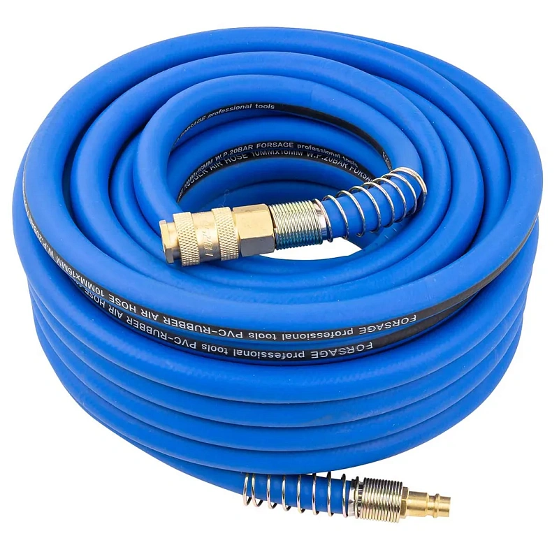 Шланг резиновый воздушный армированный с быстросъемами 10х16 мм, 15 м Forsage F-ES-1510