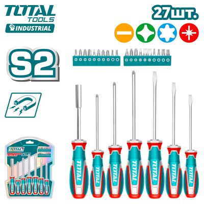 Набор отверток PH, PZ, набор бит PH, PZ, Torx, HEX 27 пр TOTAL TKSDS2726