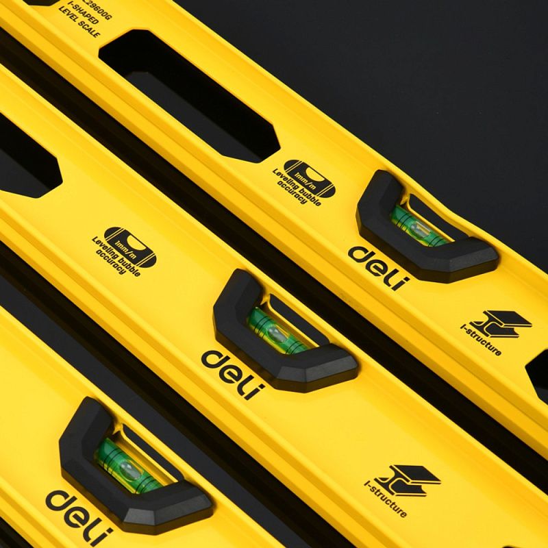 Уровень строительный Deli YS EDL291000G, 1000 мм, рельсовый