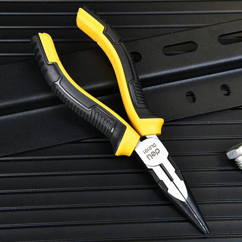 Длинногубцы Deli YS EDL0101, 160 мм, 2-х компонентные рукоятки