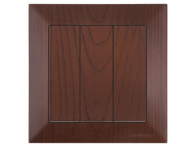 Выключатель 3-клав., скрытый, пруж. зажим, орех, DARIA, 10 A, 250 V, IP 20, Mutlusan 21204090157