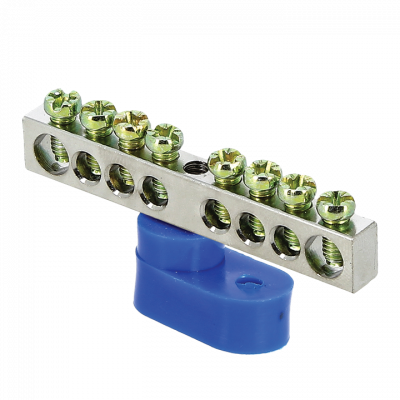 Шина "0" N (6x9мм) 8 отв, цинк синий угловой изолятор EKF PROxima sn1-63-08-1