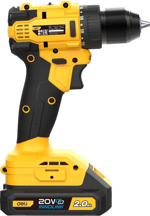 Аккумуляторная дрель-шуруповерт Deli YS EDC120 20 В, 45 Нм, 2 АКБ, 2 Ач, сумка