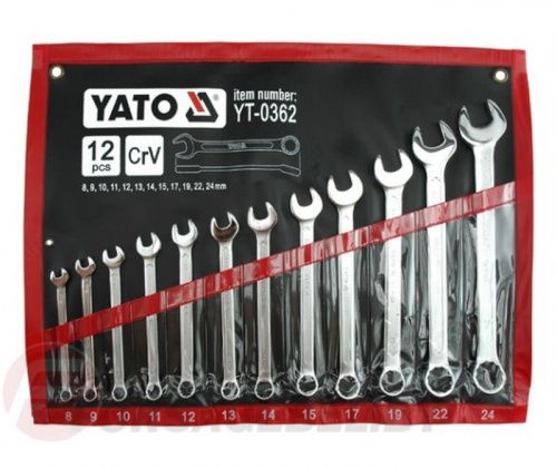 Нвбор рожково-накидных ключей 8-24 мм 12 пр. Yato YT-0362