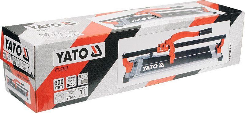 Плиткорез на подшипниках с углом. 600 мм. 22х14х2,0 мм. Yato YT-3707
