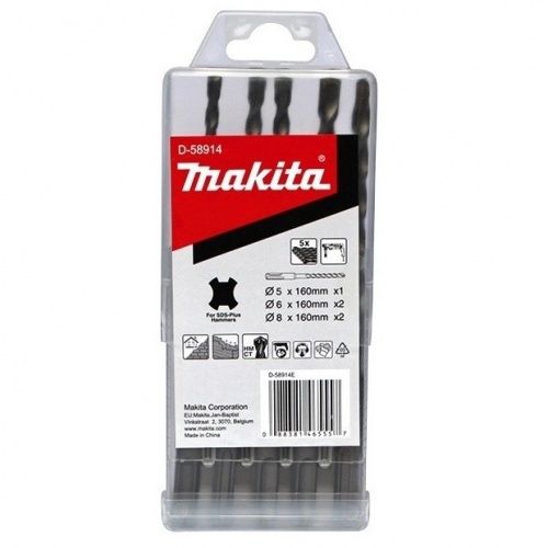 Набор сверл SDS-plus 5x160/6x160x2/8x160x2 (5 шт) MAKITA (D-58914)