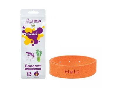 Браслет от комаров из микрофибры, 230х18х1 мм, HELP 80200