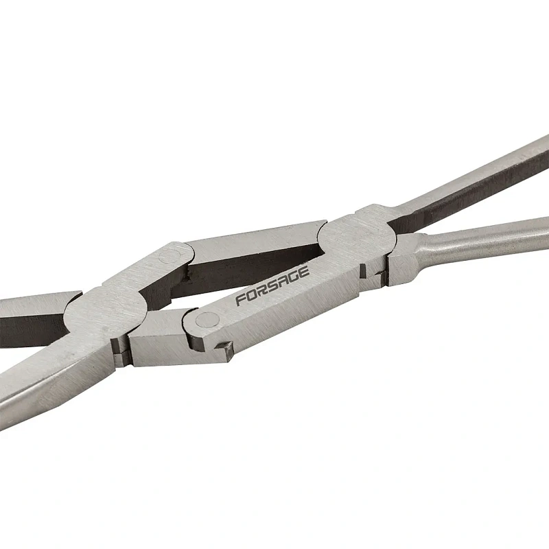 Длинногубцы изогнутые на 45° 325 мм, удл. рукоятки и двойной шарн. мех-м Forsage F-5047PX2