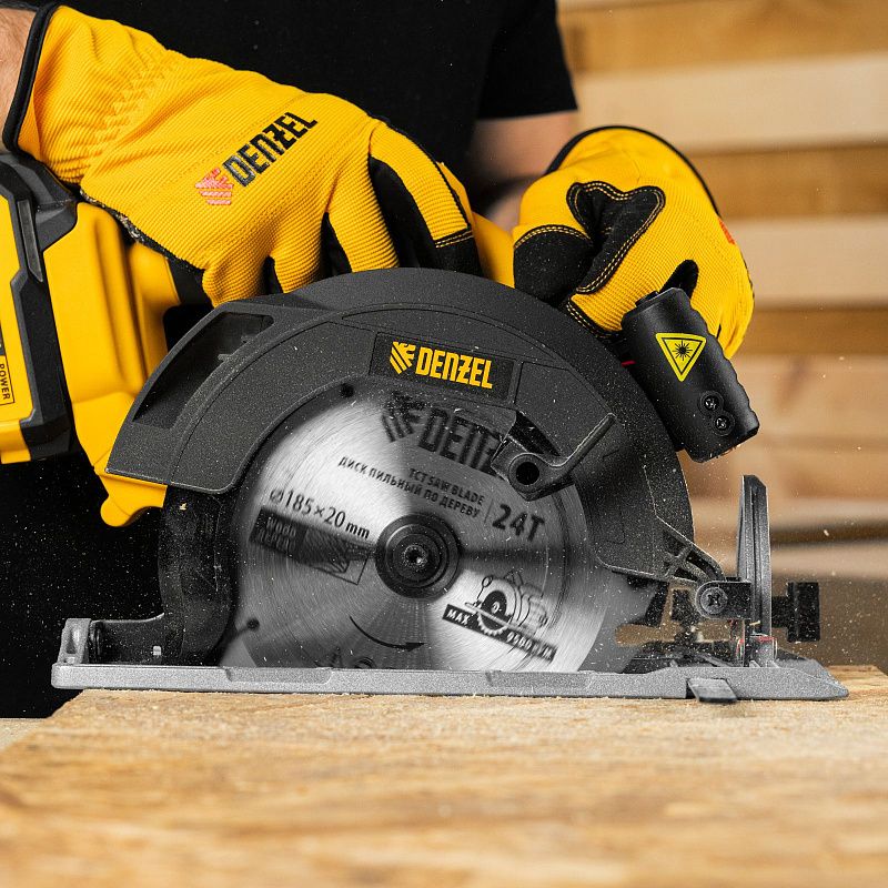 Пила циркулярная аккумуляторная бесщет. CCSH-BL-20-185, 185 мм, Li-Ion, 20 В Denzel 27409
