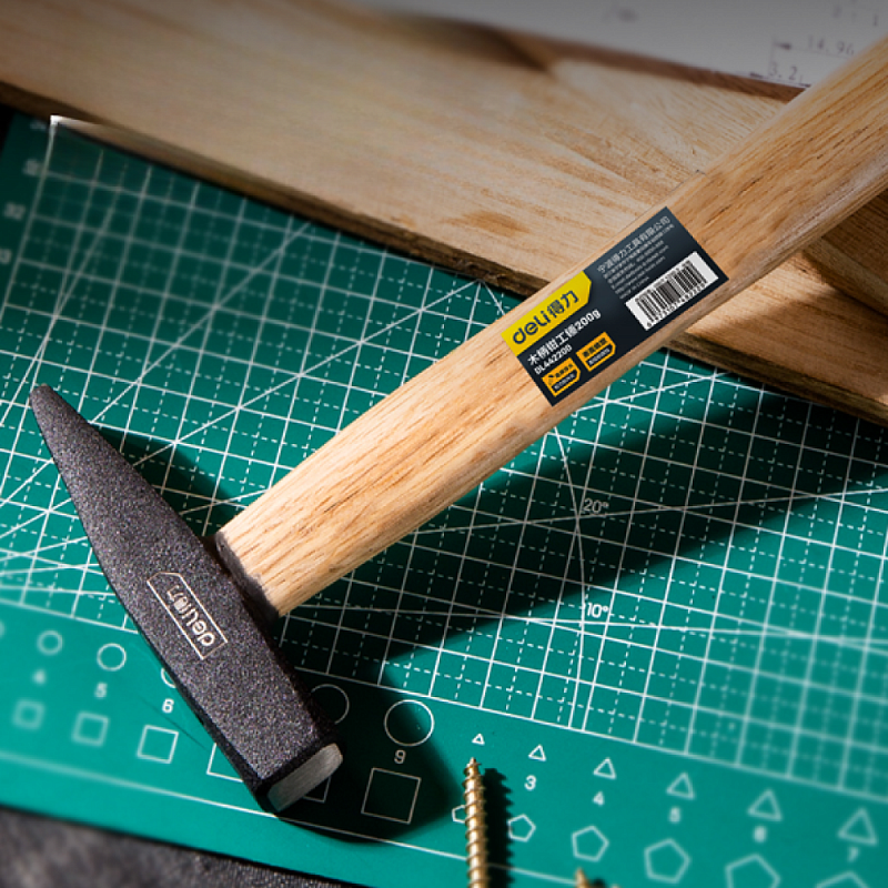 Молоток слесарный Deli YS DL442200, 0.2 кг, деревянная рукоятка