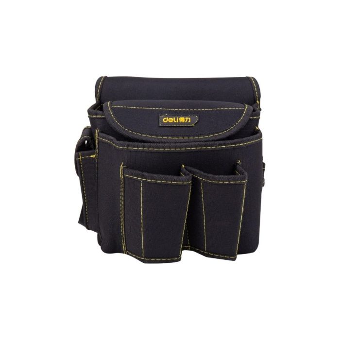 Сумка для инструментов поясная Deli YS EDL-P4, 220х140х200 мм, ткань Oxford, черный