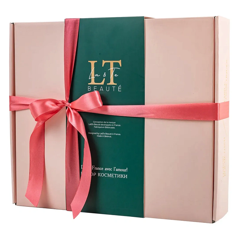 Набор, Увл, эссенция для лица, крем для рук, крем-баттер для тела, увл, патчи для кожи вокруг глаз, пенка для глуб, очищ, со скраб, гранулами, пэды-60шт+массажер La and Te beaute LT3R