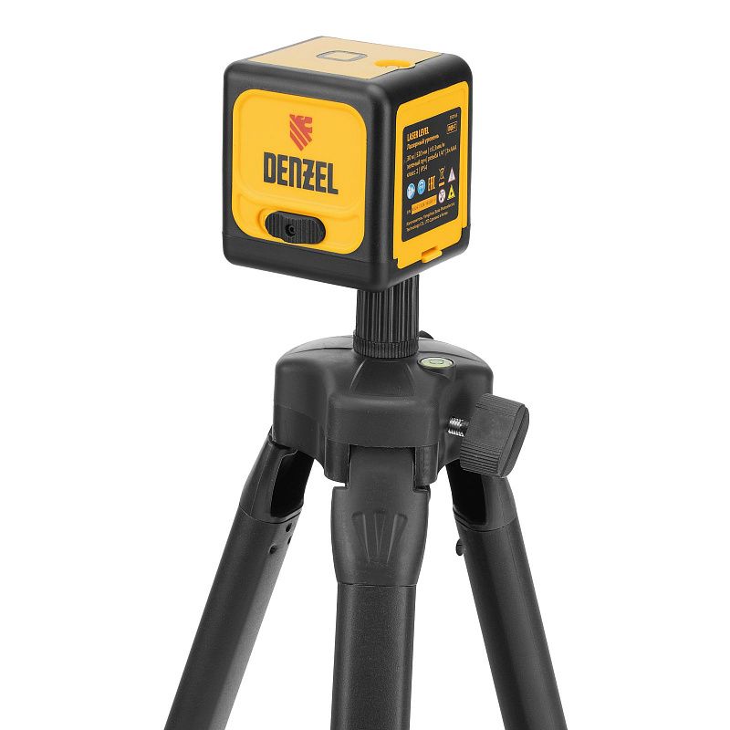 Лазерный уровень DQB-T, 30 м, зеленый луч, батарейки, штатив Denzel 350165