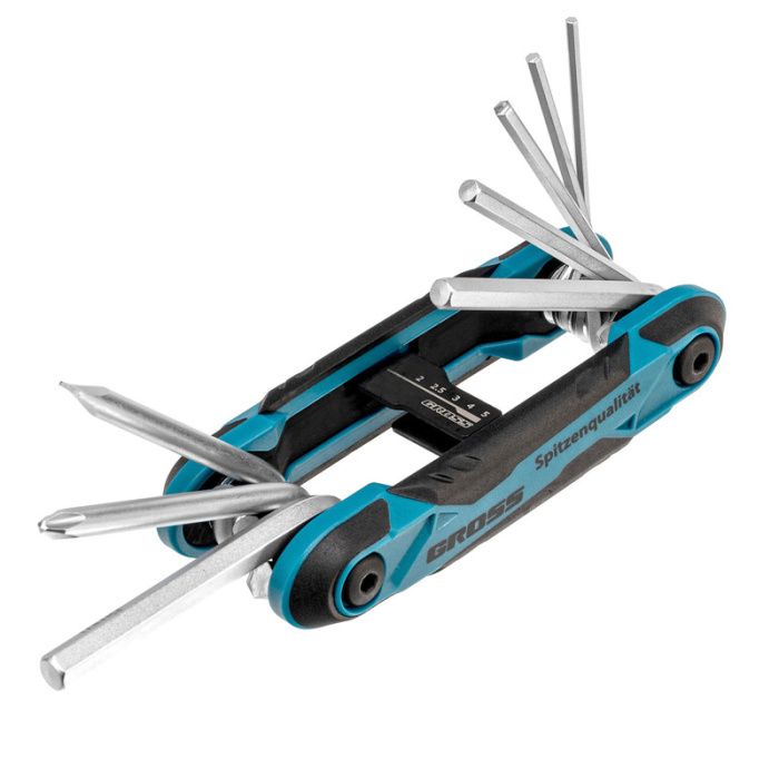 Набор ключей имбусовых универсальный, складные, 8 шт., CrV Gross 16414