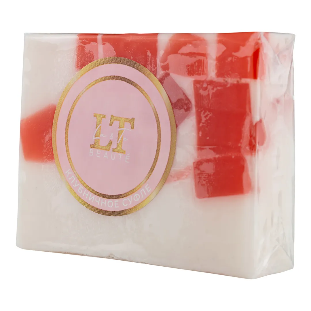 Мыло твердое ручной работы с добавлением эфирных масел ''Клубничное суфле'' La and Te beaute LT-6228(+ уп)