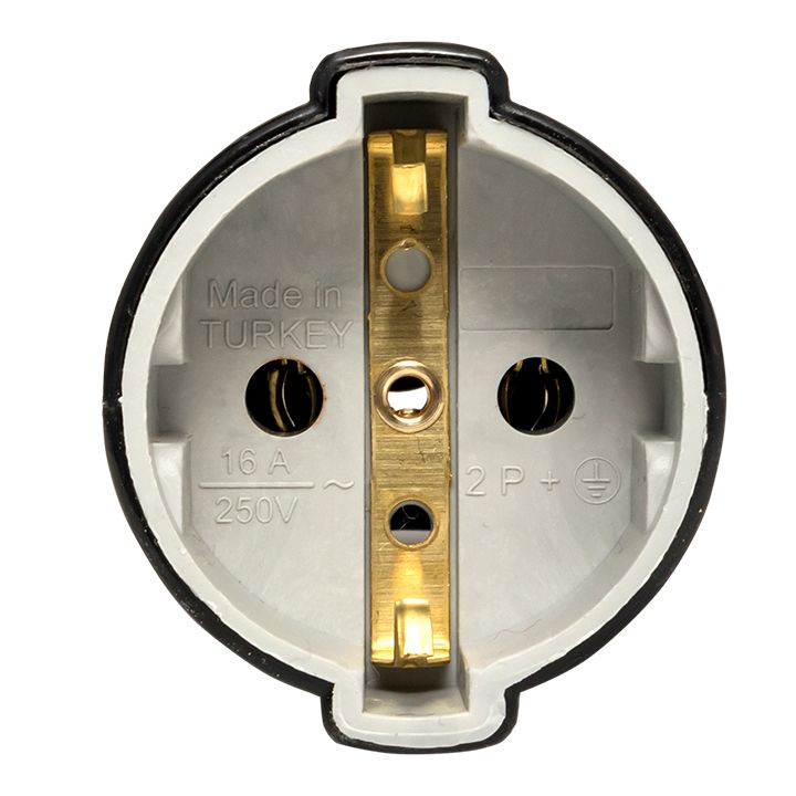 Штепсельное гнездо с/з черное 16А 250 В EKF Proxima EKF ASG16-30-r