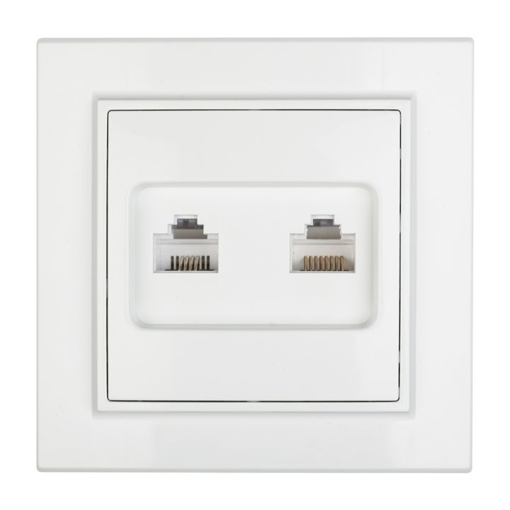 Минск Розетка RJ-45+Phone СП белая EKF Basic ERK00-135-10