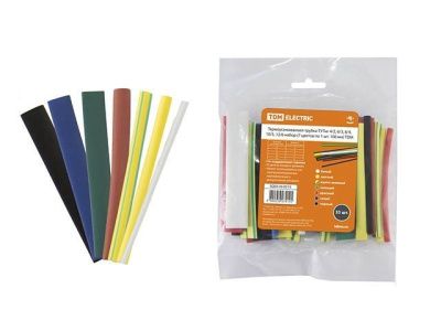 Термоусаживаемая трубка ТУТнг 4/2, 6/3, 8/4, 10/5, 12/6 набор (7 цветов по 1 шт. 100мм) TDM SQ0518-0515