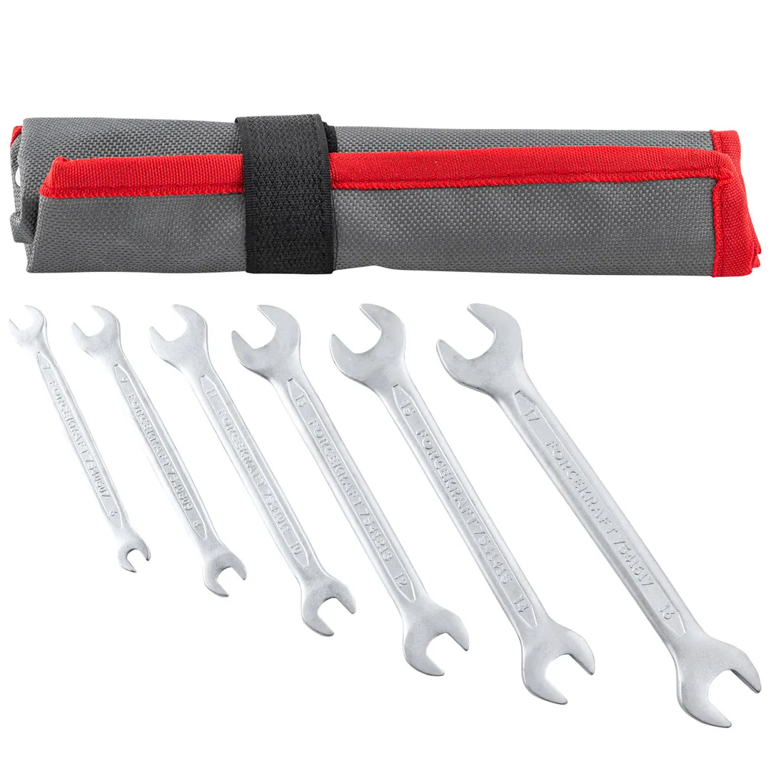 Набор рожковых ключей 6х7-16х17 мм 6 пр ForceKraft FK-5062P