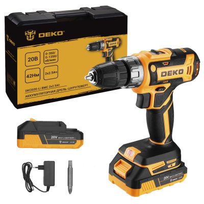 Дрель-шуруповерт аккумуляторная DKCD20-Li 085-1123 DEKO 085-1123