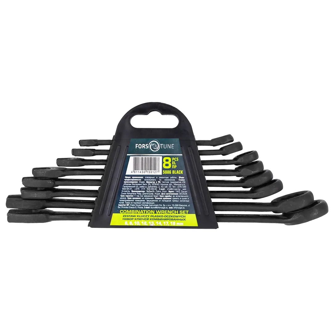 Набор комбинированных ключей 8 пр, 6, 8, 10, 12-14, 17, 19 мм FORSandTUNE FORSandTUNE-5086 BLACK
