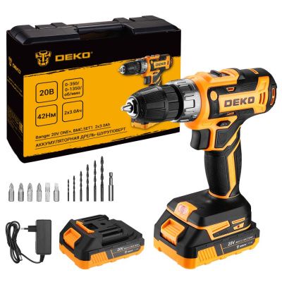 Дрель-шуруповерт аккумуляторная Banger 20V ONE + 083-1109 DEKO 083-1109
