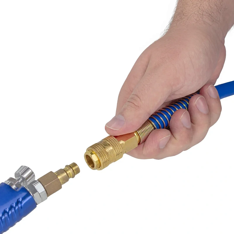 Шланг резиновый воздушный армированный с быстросъемами 8x14 мм, 5 м Forsage F-AHF-058