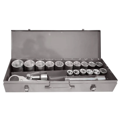 Набор торцевых головок 19-46 мм 3/4'' 6-гр с трещоткой 21 пр ILOforce IF-6212-5