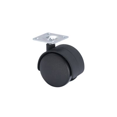 Колесо меб. пласт. d50 с площадкой, черный RU 86049