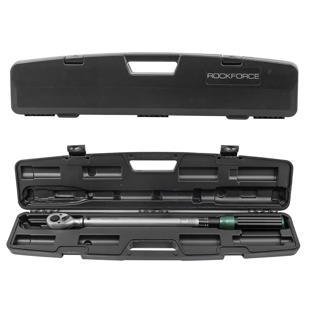 Ключ динамометрический щелчкового типа с быстрой фиксацией "Premium" 40-220Нм, 1/2", в пластиковом кейсе RockForce RF-6474535