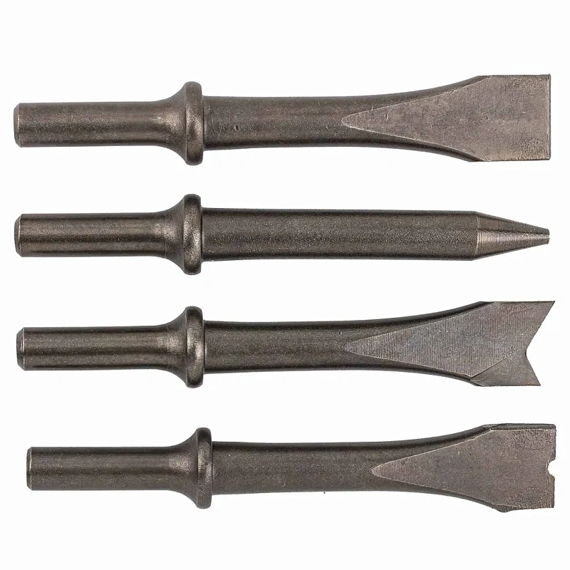 Набор зубил разнопрофильных 4 пр., круглая посадка ø10 мм, L-125 мм Forsage F-RP7002-4