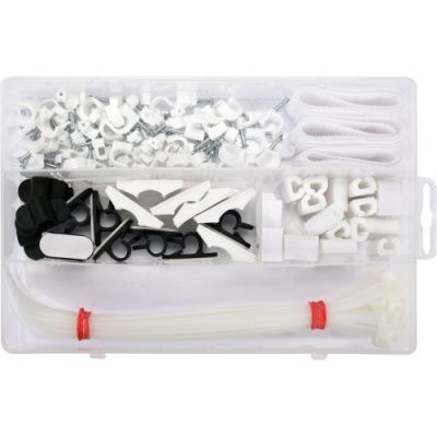 Пластмассовый крепеж для проводов набор 124 шт Vorel 24140