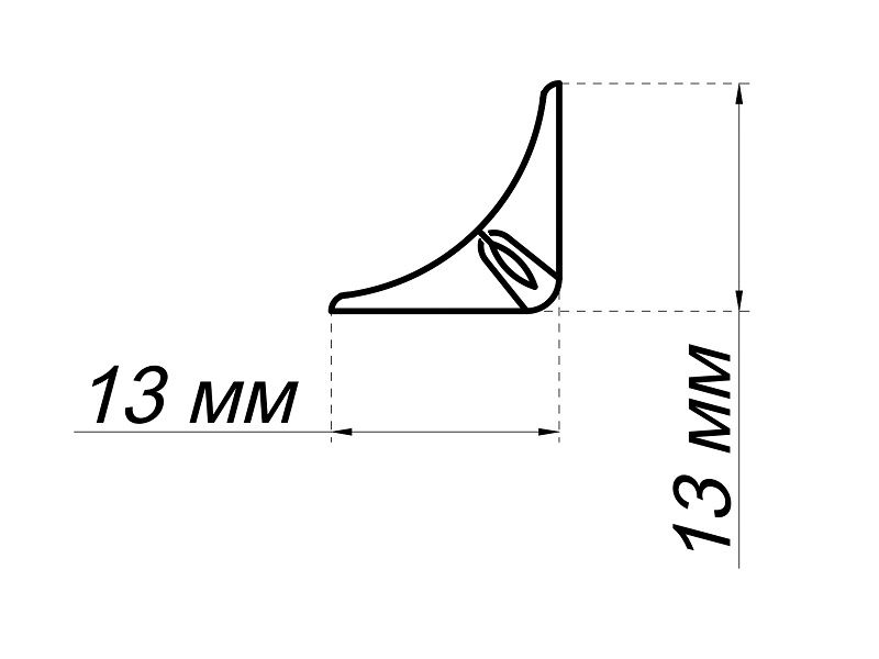 Плинтус ПВХ для столешницы черный глянец узкий, S 057, 1шт=3м.п., AKS 128460