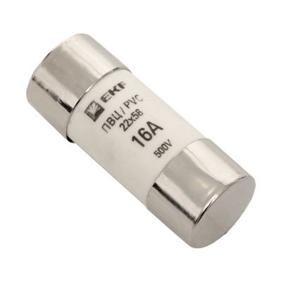 Плавкая вставка цилиндрическая ПВЦ (22х58) 16А EKF pvc-22x58-16
