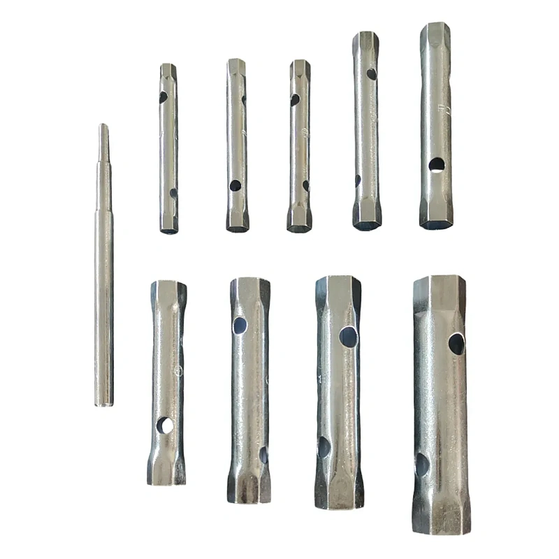 Набор ключей трубчатых 6×7-20×22 мм, с воротком 10×150 мм, 10 пр ForceKraft FK-50817B