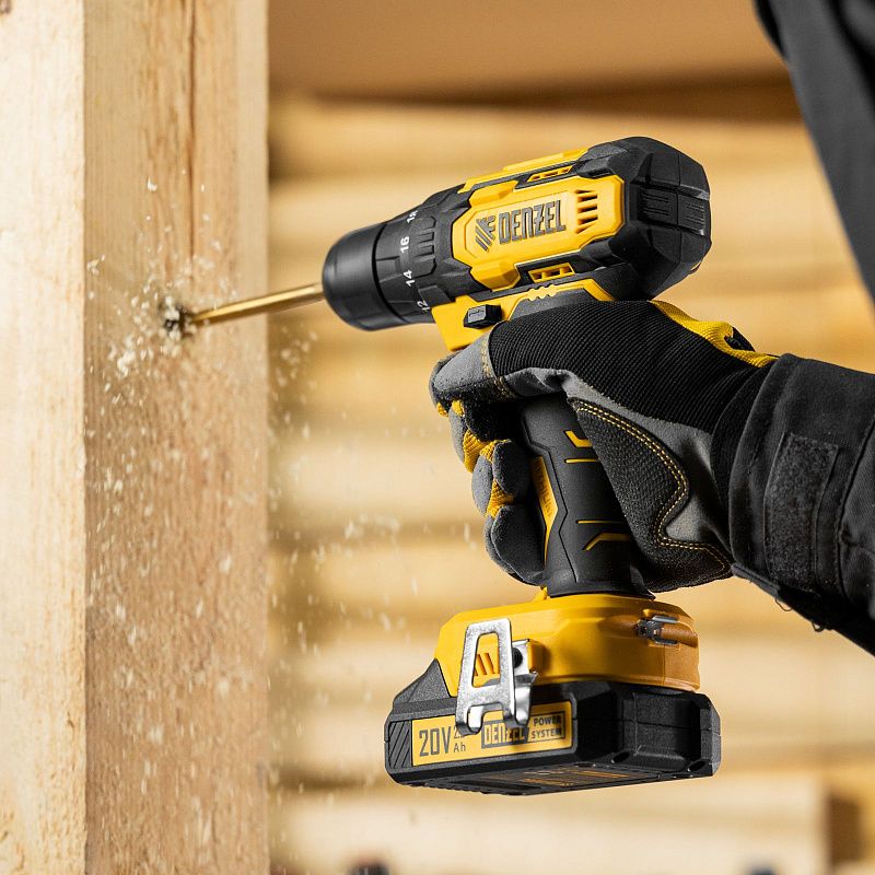 Дрель-шуруповерт аккумуляторная CDQ-20, Li-Ion, 20 В Denzel 26118