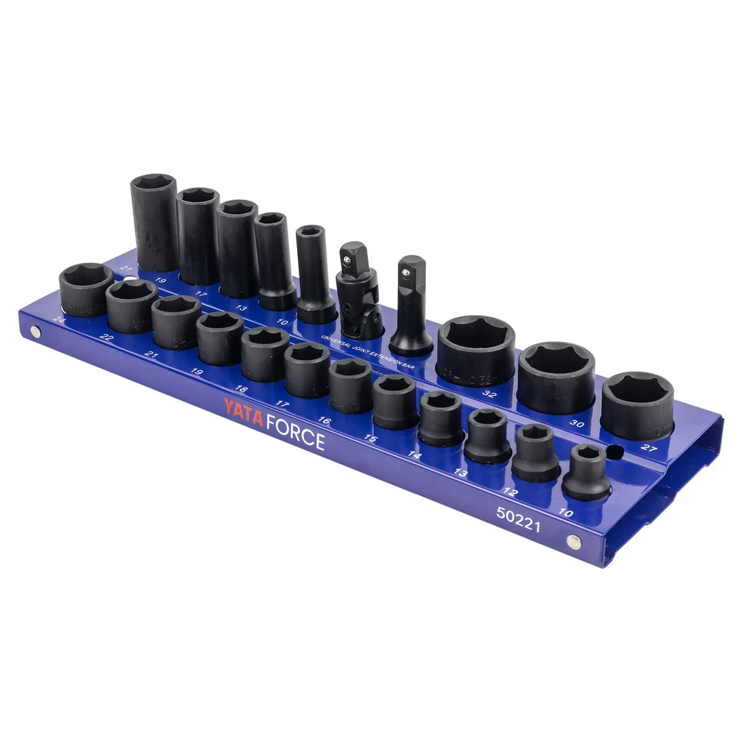 Набор головок ударных 1/2'', 22 пр., 6--гр. 10-27 мм YATAFORCE YF-50221MPB