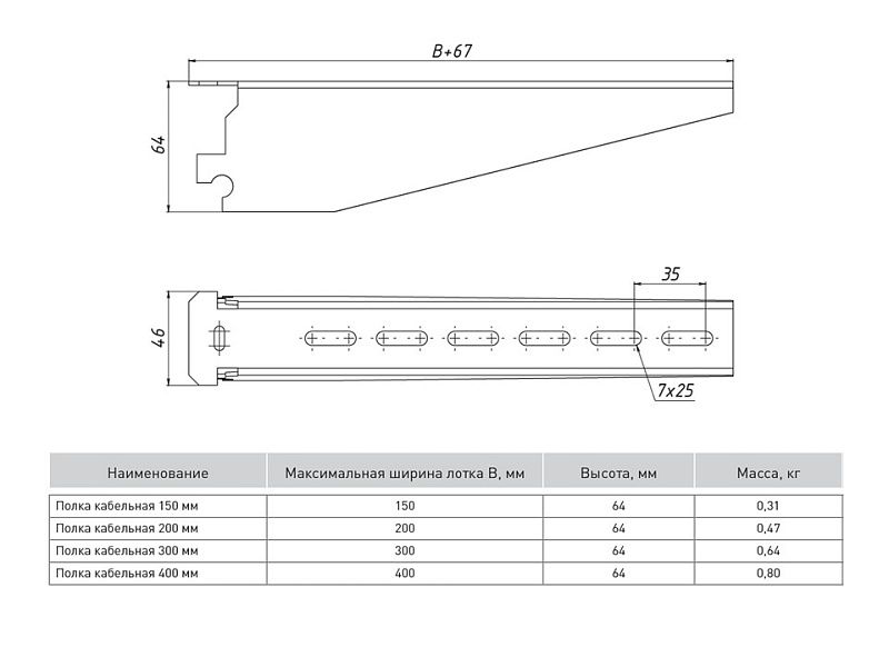 Полка кабельная RAL7035 EKF