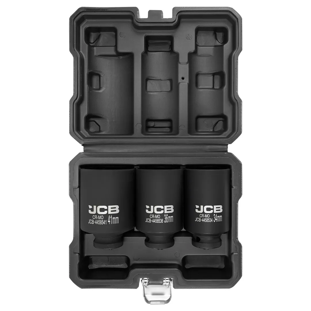 Набор головок ударных глубоких 34, 36, 41 мм 1/2'' 6-гр 3 пр JCB JCB-4035-5MPB