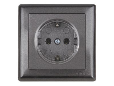 Розетка 1-ая, скрытая, с/з, дымчатый, DARIA, Mutlusan 2120 600 0295