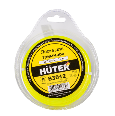 Леска (3 мм, 12 м, звезда) S3012 Huter 71/2/2